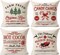 Farmhouse Christmas Pillow Covers 18x18 Set of 4 Rustic Winter Holiday Xmas Decor Christmas Decorations Cushion Cases for Couch Tree Candy Canes Cocoa Sleigh Rides (18"x18")